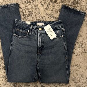 Good American Dark Blue Straight Leg Jeans